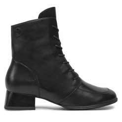 Botki Caprice. Czarne botki Caprice, bez wzorów, bez obcasa, na płaskiej podeszwie, bez zapięcia. Za 279.99 zł.