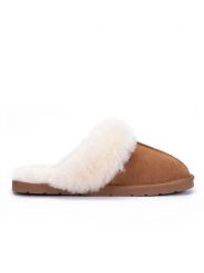 Gooce Wełniane kapcie "Emeline" w kolorze jasnobrązowym rozmiar: 38. Brązowe kapcie Gooce, bez wzorów, ze skóry. Za 222.45 zł.