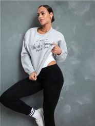 Bluza - szary. Szare bluzy Sinsay, l, bez wzorów, bez ramiączek, bez kaptura. Za 49.99 zł.