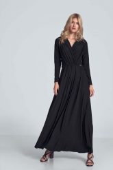 Czarna Długa Rozkloszowana Sukienka Kopertowa. Czarne sukienki Figl, m, bez wzorów, z elastanu, bez kołnierzyka, bez ramiączek, maxi, kopertowe. Za 319.00 zł.