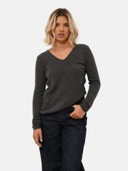 Just Cashmere Kaszmirowy sweter "Joan" w kolorze antracytowym rozmiar: S. Czarne swetry Just Cashmere, s, bez wzorów, z kaszmiru, bez ramiączek. Za 347.99 zł.