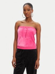 Juicy Couture Top Heritage JCGCT125023 Różowy Slim Fit. Czerwone topy Juicy Couture, m, bez wzorów, z bawełny, bez kołnierzyka, bez ramiączek. Za 169.99 zł.