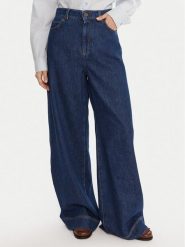 Weekend Max Mara Jeansy Ciro 2525186042 Granatowy Wide Leg. Niebieskie jeansy Weekend Max Mara, bez wzorów, z bawełny. Za 879.99 zł.