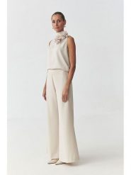 TATUUM Spodnie w kolorze kremowym rozmiar: 36. Brązowe spodnie materiałowe Tatuum, bez wzorów, z materiału, z podwyższonym stanem. Za 174.43 zł.