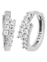 Revoni Złote kolczyki-kreole z cyrkoniami rozmiar: onesize. Szare kolczyki Revoni, z cyrkonią, złote. Za 1,370.99 zł.