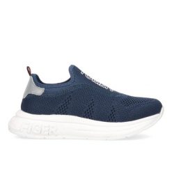 Buty Tommy Hilfiger W T3B4-32246-0735800 niebieskie. Niebieskie buty treningowe bez wzorów, z gumy, przed kostkę, bez zapięcia. Za 554.23 zł.