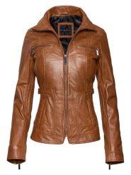 Bugatti Skórzana kurtka w kolorze jasnobrązowym rozmiar: 38. Brązowe kurtki Bugatti, bez wzorów, z materiału, bez kaptura. Za 739.99 zł.