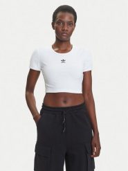 Adidas T-Shirt Essentials JC9026 Biały Slim Fit. Białe t-shirty adidas, l, bez wzorów, z bawełny, bez kołnierzyka, bez ramiączek. Za 129.99 zł.