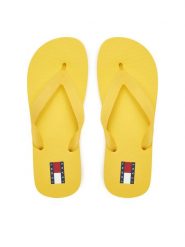 Tommy Jeans Japonki Tjw Logo Flip Flop EN0EN02447 Żółty. Żółte japonki Tommy Jeans, bez wzorów, z jeansu. Za 89.99 zł.