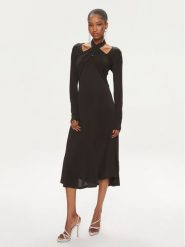 Bruuns Bazaar Sukienka codzienna Galathea BBW3873 Czarny Slim Fit. Czarne sukienki Bruuns Bazaar, na co dzień, m, bez wzorów, z syntetyku, bez kołnierzyka, bez ramiączek, proste. Za 449.99 zł.