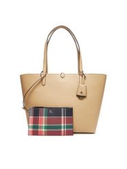 LAUREN RALPH LAUREN Torebka 431795329071 Beżowy. Brązowe torebki klasyczne Lauren Ralph Lauren, bez wzorów, ze skóry, bez dodatków. Za 969.99 zł.