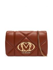 LOVE MOSCHINO Torebka JC4043PP1NLC0312 Brązowy. Brązowe kopertówki Love Moschino, bez wzorów, ze skóry, wizytowe, bez dodatków. Za 559.99 zł.