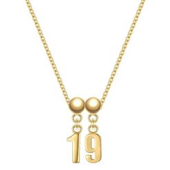 Glanzstücke München Komplet (łańcuszek + charm) Cyfra 19 Srebro wysokiej próby Żółte złoto Naszyjniki 1 ct Damski. Żółte naszyjniki Glanzstücke München, z materiału, pozłacane. Za 169.99 zł.