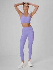 4F Legginsy treningowe szybkoschnące damskie - fioletowe S. Fioletowe legginsy 4f, bez wzorów, z materiału. Za 169.99 zł.