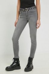 HUGO jeansy 932 damskie medium waist. Szare jeansy Hugo, bez wzorów, z denimu. W wyprzedaży za 383.99 zł.