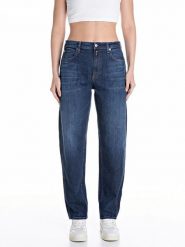 Replay Dżinsy - Tapered fit - w kolorze granatowym rozmiar: W31/L32. Niebieskie jeansy Replay, l, z aplikacjami, klasyczne, z podwyższonym stanem. Za 338.21 zł.