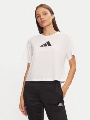 Adidas Koszulka techniczna Train Essentials Big Logo JG8615 Biały Regular Fit. Białe t-shirty sportowe adidas, xs, bez wzorów, z syntetyku, bez ramiączek, na fitness i siłownię. Za 79.99 zł.