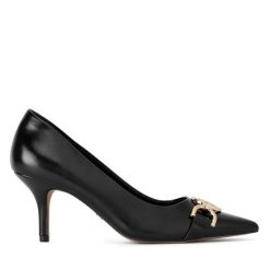 Szpilki Nine West. Czarne szpilki Nine West, bez wzorów, bez obcasa, na szpilce, bez zapięcia. Za 229.99 zł.