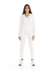 Bluza z kaptur na co dzień na siłownię. Białe bluzy LEONE 1947 APPAREL, xs, bez wzorów, z dresówki, bez kaptura, na fitness i siłownię. Za 252.56 zł.