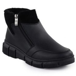 Skórzane botki damskie na podwyższeniu czarne T.Sokolski Z25-236. Czarne botki T.Sokolski, bez wzorów, ze skóry, bez obcasa, bez zapięcia. Za 119.99 zł.