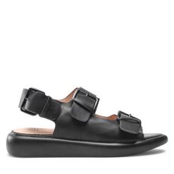 Sandały Betsy. Czarne sandały Betsy, bez wzorów, bez obcasa, na płaskiej podeszwie, bez zapięcia. Za 249.99 zł.