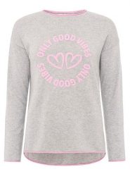 Zwillingsherz Sweter "Only good Vibes" w kolorze szarym rozmiar: S. Szare swetry Zwillingsherz, s, bez wzorów, z kaszmiru, bez ramiączek. Za 198.56 zł.