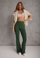 Zielone Spodnie Dzwony Efralice. Zielone jeansy Renee, na lato, m, z aplikacjami, z bawełny, klasyczne. Za 99.99 zł.