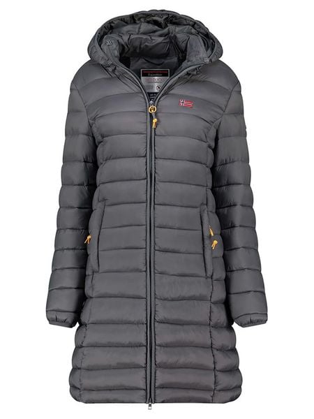 Geographical Norway Płaszcz pikowany "Atikolor" w kolorze ciemnoszarym rozmiar: XXL. Czarne płaszcze Geographical Norway, xxl, bez wzorów, bez kaptura. Za 187.96 zł.