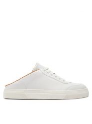 Max Mara Klapki 2424766111600 Biały. Białe klapki Max Mara, bez wzorów, ze skóry, bez obcasa, bez zapięcia. Za 1,899.00 zł.