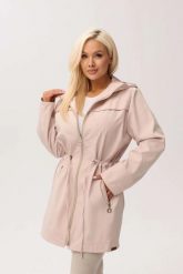 Przejściowa kurtka damska Nala z kapturem w kolorze delikatnego różu PLUS SIZE XXL OVERSIZE WIOSNA. Czerwone kurtki Moda Size Plus Iwanek, na jesień, plus size, bez wzorów, z jeansu, biznesowe, z kapturem. Za 389.90 zł.