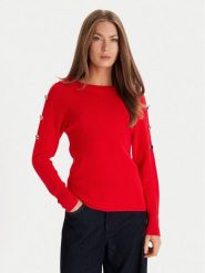 Morgan Sweter 252-MTECNA Czerwony Regular Fit. Czerwone swetry Morgan, l, bez wzorów, z syntetyku, bez ramiączek. Za 269.99 zł.