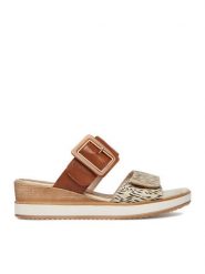 Remonte Klapki CEO-D6463-24 Brązowy. Brązowe klapki Remonte, bez wzorów, ze skóry, bez obcasa, bez zapięcia. Za 349.99 zł.