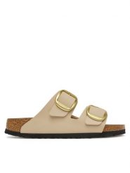 Birkenstock Klapki Arizona Big Buckle 1031429 Beżowy. Brązowe klapki Birkenstock, bez wzorów, z syntetyku, bez obcasa, bez zapięcia. Za 539.99 zł.