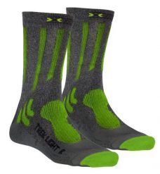 Skarpety sportowe X-socks Trekking Light. Szare skarpetki X-Socks, bez wzorów, z materiału. Za 30.49 zł.