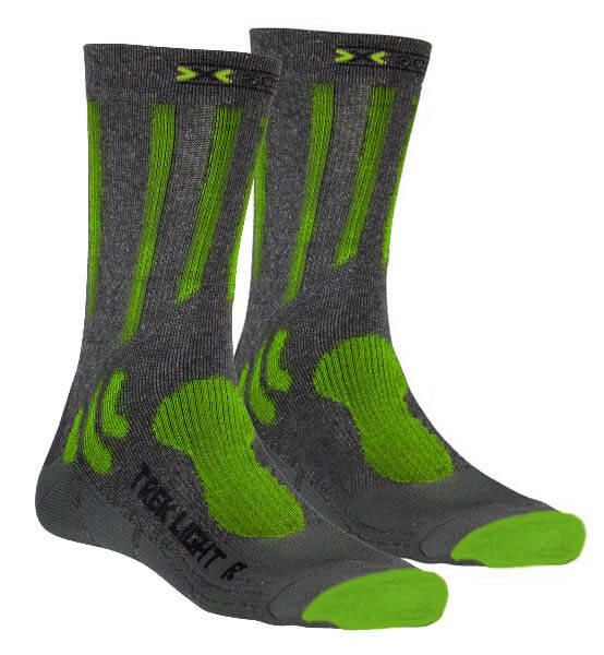 Skarpety sportowe X-socks Trekking Light. Szare skarpetki X-Socks, bez wzorów, z materiału. Za 30.49 zł.