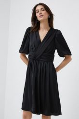Dkny sukienka kolor czarny mini rozkloszowana. Czarne sukienki DKNY, bez wzorów, z satyny, bez kołnierzyka, bez ramiączek, mini, rozkloszowane. Za 789.99 zł.