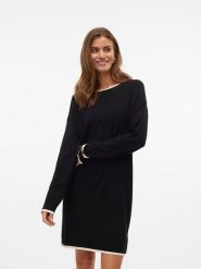 Vero Moda Sukienka w kolorze czarnym rozmiar: XS. Czarne sukienki Vero Moda, na co dzień, s, bez wzorów, bez kołnierzyka, bez ramiączek, midi, proste. Za 77.73 zł.