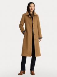 LAUREN RALPH LAUREN Płaszcz wełniany 297P23444001 Brązowy jasny Regular Fit. Brązowe płaszcze Lauren Ralph Lauren, na zimę, bez wzorów, z wełny, bez kaptura. Za 2,199.00 zł.