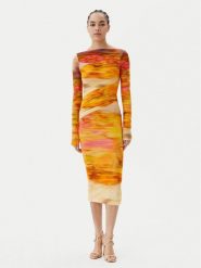PINKO Sukienka koktajlowa Beggin Abito 104838 A2G1 Kolorowy Slim Fit. Sukienki Pinko, xl, bez wzorów, z syntetyku, wizytowe, bez kołnierzyka, bez ramiączek. Za 989.99 zł.