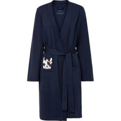 Szlafrok kąpielowy z dzianiny shirtowej. Niebieskie szlafroki damskie bonprix, bez wzorów, z dzianiny, bez ramiączek. Za 79.99 zł.
