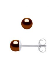 Mitzuko Srebrne kolczyki-wkrętki z perłami rozmiar: onesize. Szare kolczyki Mitzuko, z perłą, srebrne. Za 113.99 zł.