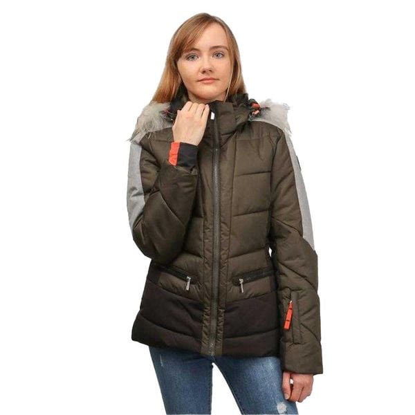 Damska Kurtka Narciarska Electra. Brązowe kurtki narciarskie Icepeak, na zimę, l, bez wzorów, z materiału, z kapturem, narciarskie. Za 847.99 zł.