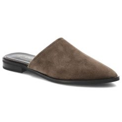 Klapki damskie S.Barski, cholewka ze skóry naturalnej zamszowej wsuwany fason z zabudowanym przodem, zielone, JC61-1004. Zielone klapki S.BARSKI, bez wzorów, ze skóry, bez obcasa, bez zapięcia. Za 239.00 zł.