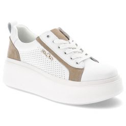 Białe Sneakersy Filippo Modne Obuwie Damskie. Białe buty treningowe Filippo, na wiosnę, bez wzorów, bez zapięcia, trekkingowe. Za 179.00 zł.
