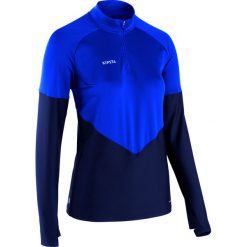 Bluza do piłki nożnej damska Kipsta Viralto+. Czarne bluzy KIPSTA, s, bez wzorów, z materiału, bez kaptura, do piłki nożnej. Za 109.99 zł.