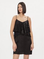 Liu Jo Sukienka koktajlowa CA4209 T3846 Czarny Regular Fit. Czarne sukienki Liu Jo, bez wzorów, z wiskozy, wizytowe, bez kołnierzyka, bez ramiączek. Za 589.99 zł.
