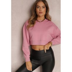 Ciemnoróżowa Bluza Oversize Khadimat. Czerwone bluzy Renee, l, bez wzorów, z polaru, casualowe, bez ramiączek, bez kaptura. W wyprzedaży za 55.99 zł.