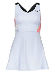 Mizuno Sukienka funkcyjna "Heather" w kolorze biało-pomarańczowo-beżowym rozmiar: L. Białe sukienki Mizuno, l, bez wzorów, sportowe, bez kołnierzyka, bez ramiączek, rozkloszowane. Za 118.28 zł.