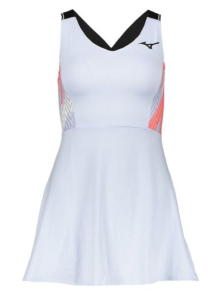 Mizuno Sukienka funkcyjna "Heather" w kolorze biało-pomarańczowo-beżowym rozmiar: L. Białe sukienki Mizuno, l, bez wzorów, sportowe, bez kołnierzyka, bez ramiączek, rozkloszowane. Za 118.01 zł.