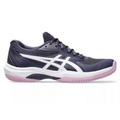 Buty do tenisa damskie Asics Game Ff. Niebieskie buty treningowe ASICS, bez wzorów, z materiału, bez zapięcia, tenisowe. Za 309.99 zł.